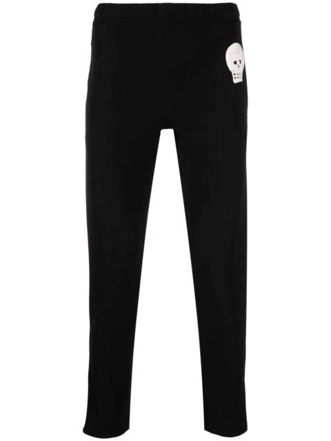 skull-patch slim-fit track pants