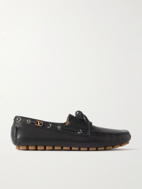 Valentino Leather Driving Shoes Black