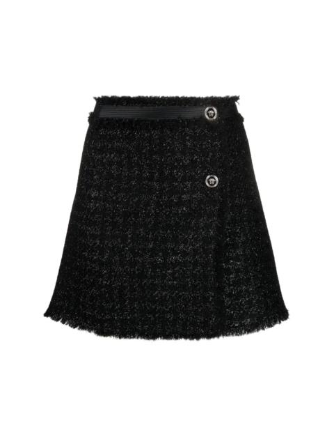 VERSACE tweed wrap miniskirt