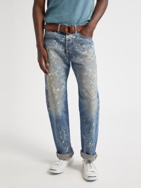 RRL by Ralph Lauren Double RL Straight Fit Distressed Jeans in Fenimore Wash at Nordstrom