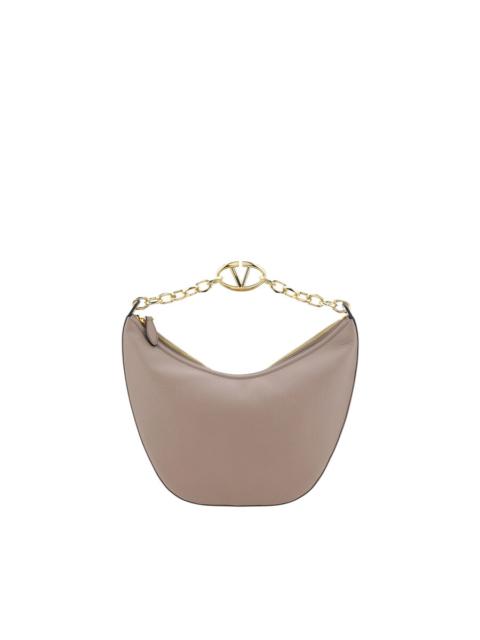 Valentino Valentino Garavani Antiqued Pink Leather Medium Hobo Vlogo Moon Shoulder Bag