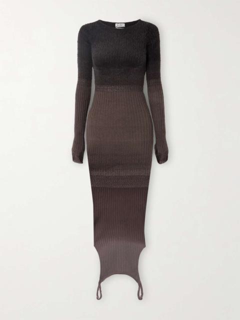Convertible ribbed-knit midi dress