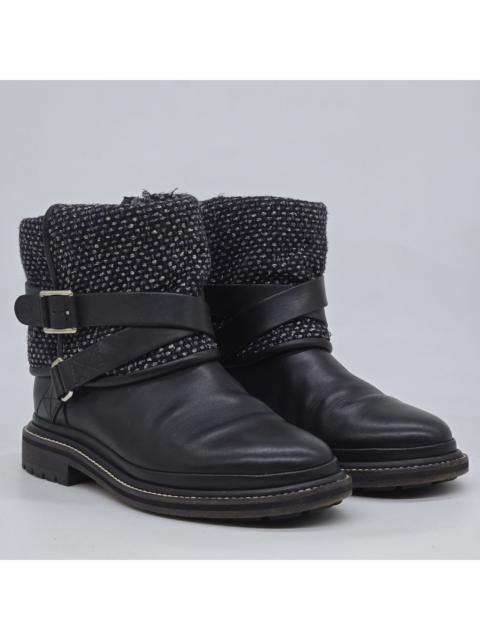 CHANEL Chanel - Leather and Tweed Foldover Short Boot
