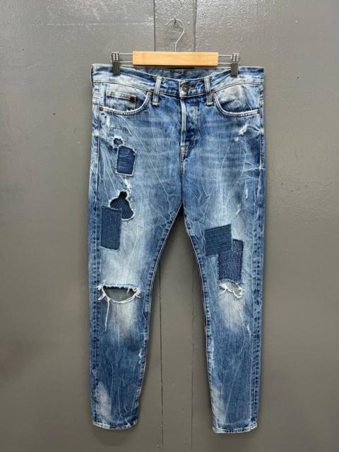 Other Designers Distressed Denim - VINTAGE & DENIM PATCHWORK SLIM REGULAR WAIST TAPERED LEG