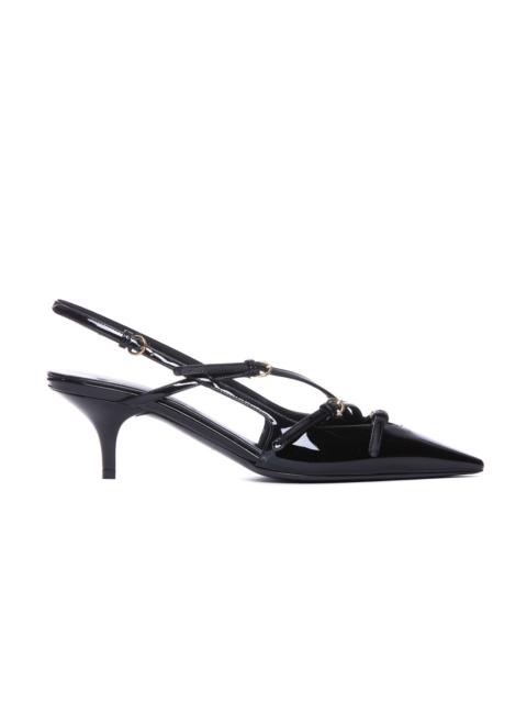 Miu Miu Women Patent Slingback Pump With Buckles