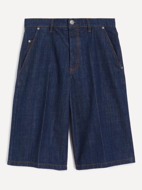 AMI Paris Blue Cotton Loose Bermuda Shorts
