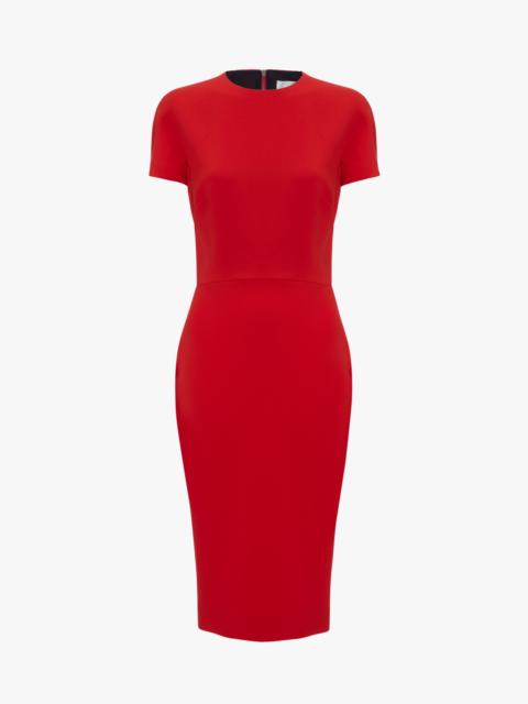 Victoria Beckham Fitted T-shirt Dress In Bright Red
