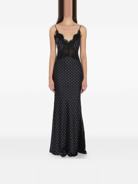 self-portrait Polka dot long dress