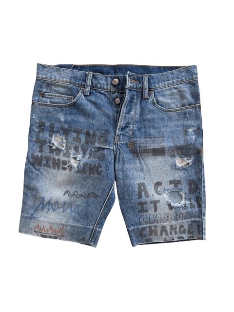 Ksubi KSUBI FLYING TWISTING WHISTLING ACID Print Denim Shorts W30
