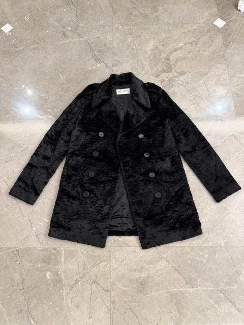 SAINT LAURENT Saint Laurent Paris Fall/Winter 2019 Double-Breasted Fur Coat 