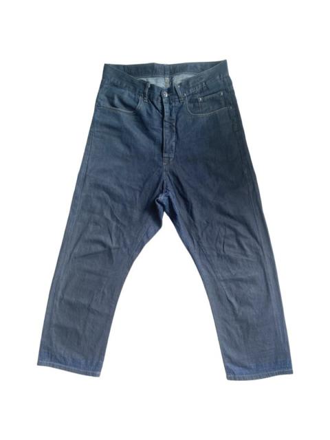 Rick Owens Black Coated Wax Cropped Denim Jeans
