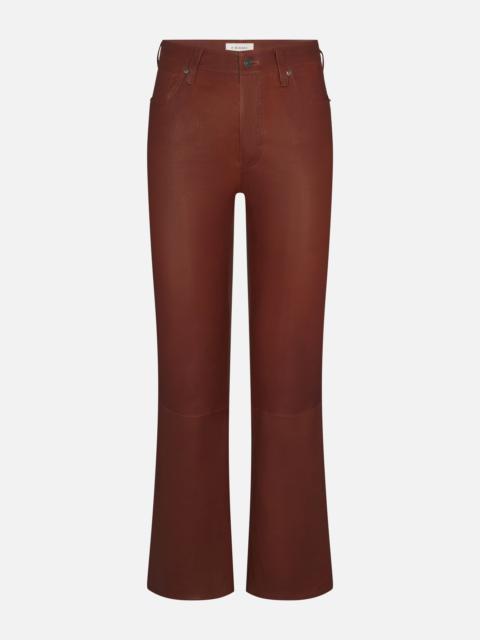 FRAME The Leather Reboot Crop in Whiskey