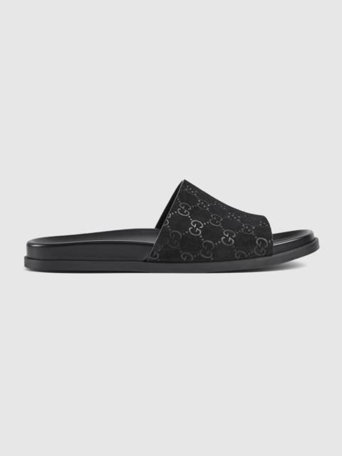 GUCCI Gucci GG Suede Slide Sandals