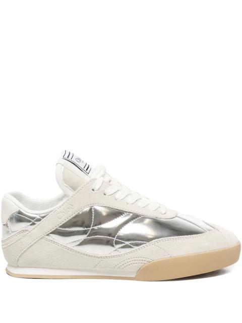 Chloé Kick metallic-panelled sneakers