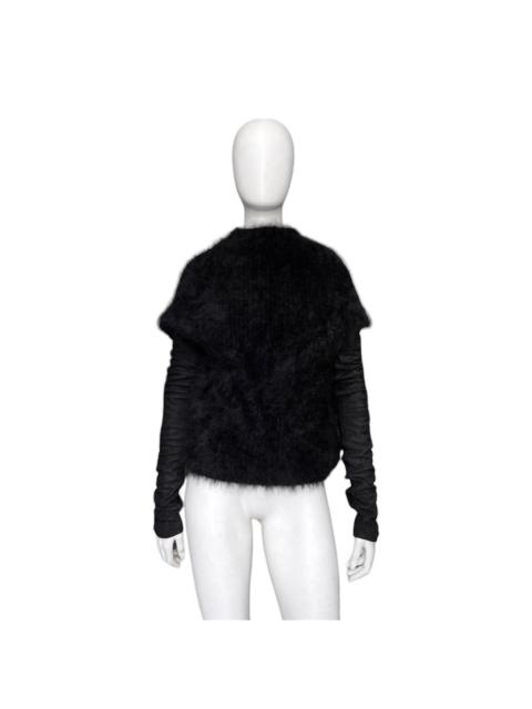 Rick Owens falll 2013 monster alpaca wool hair leather sleeves sweater S