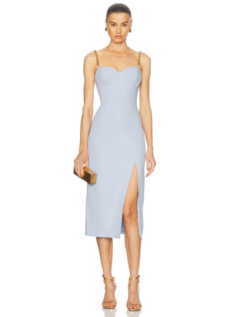 CAROLINA HERRERA Chain Strap Midi Dress