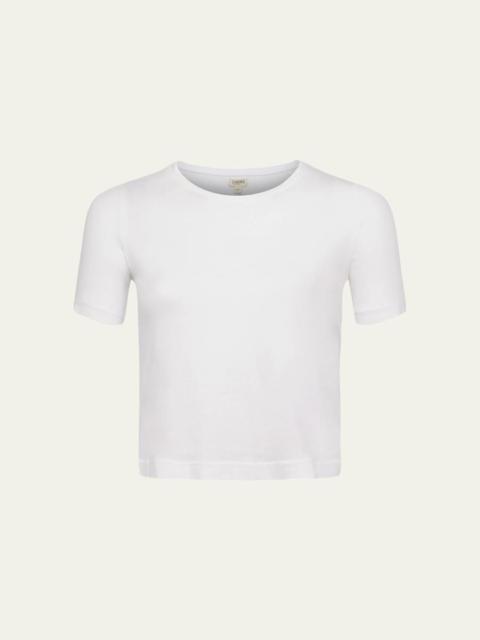 L'AGENCE Donna Short-Sleeve Cropped Tee