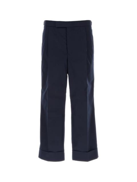 THOM BROWNE Navy Blue Polyester Blend Pant