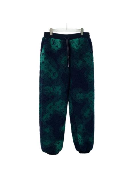 Louis Vuitton Louis Vuitton 2023 Green Logo Monogram All-Over Print Camo Fleece Pants