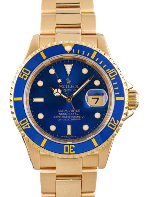 ROLEX Used Rolex Submariner ref 16618 Blue Dial
