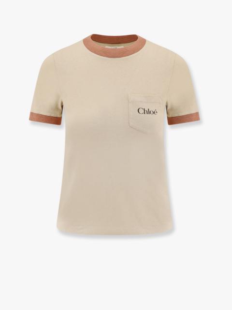 CHLOE' - Chloe' Cotton T-Shirt With Contrasting Profiles