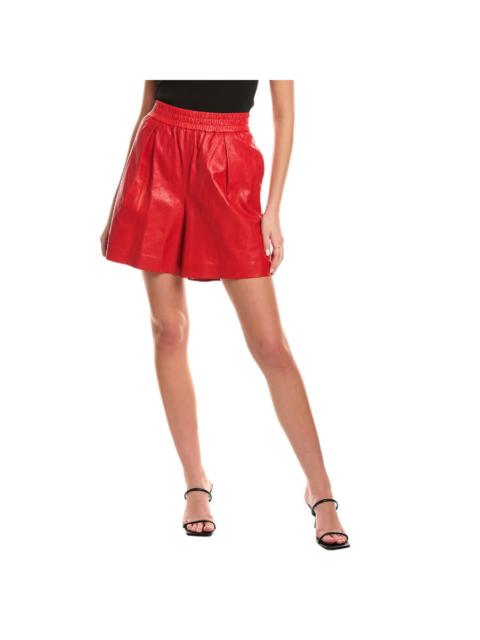 Brunello Cucinelli Brunello Cucinelli Red Leather Bermuda Shorts