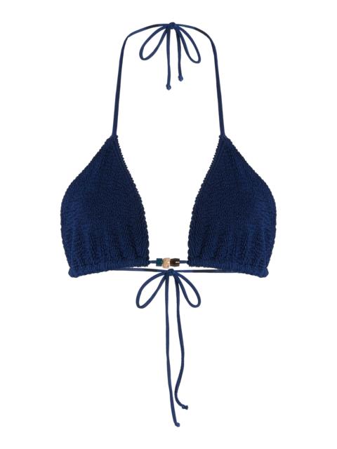 bond-eye Ingrid Beaded Triangle Bikini Top navy