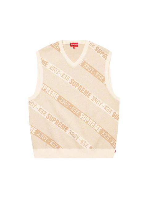 Supreme Supreme Stripe Sweater Vest 'White'