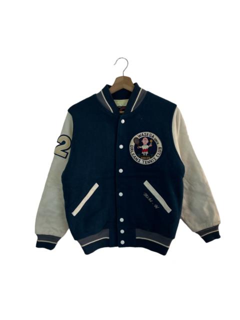 Other Designers Japanese Brand - VINTAGE VARSITY JACKET ORLEANS TENNIS CLUB LEATHER SLEEVE