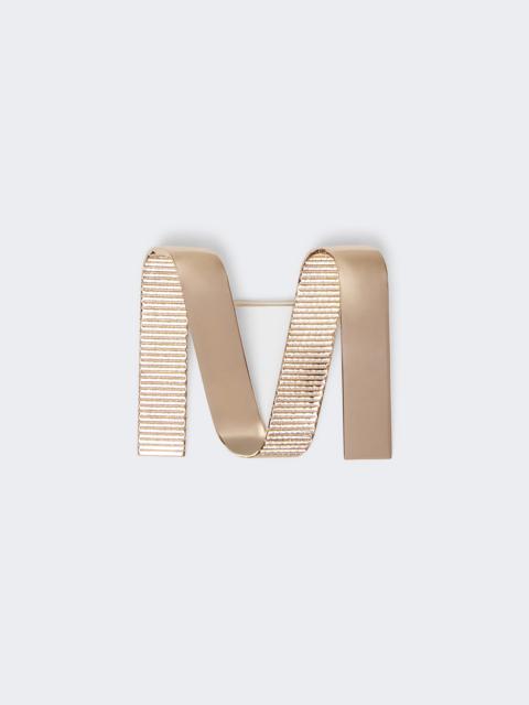 Max Mara MGROSGRAINPIN Metallic M brooch