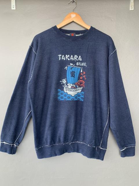 Other Designers ETERNAL TAKARA BONE KURO SWEATSHIRT INDIGO DENIM SUKAJAN