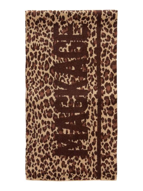 MACKAGE JUNO-A Leopard Print Jacquard Knit Scarf