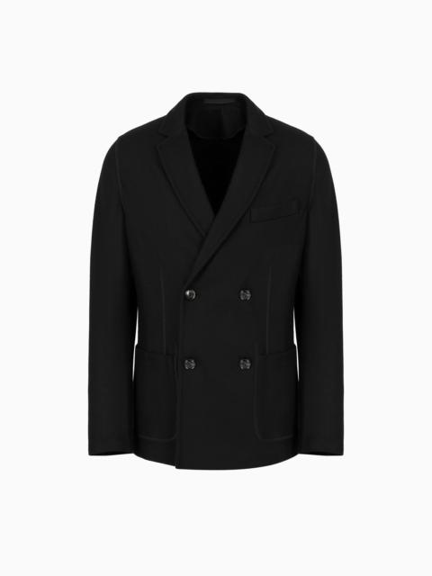 GIORGIO ARMANI Icon double-breasted jacket in fulled cashmere interlock