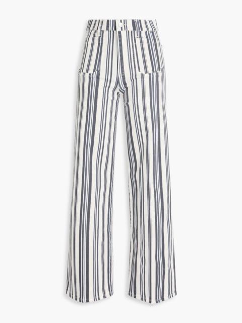 FRAME Le Slim Palazzo striped high-rise wide-leg jeans