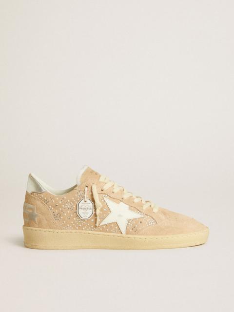Golden Goose Ball Star in suede and Swarovski crystals with leather star and metallic heel tab