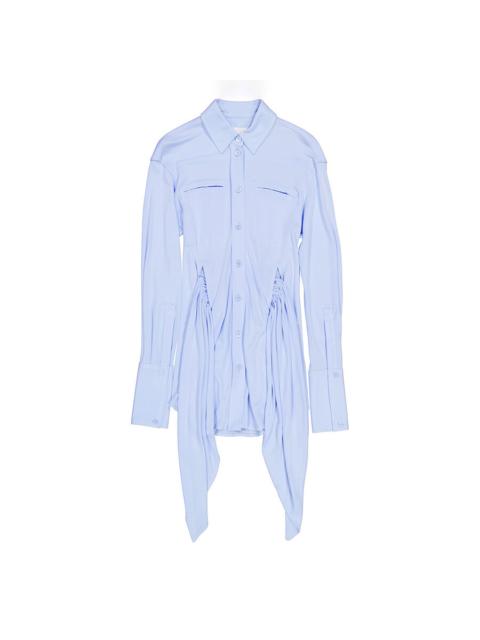 Burberry Open Box - Burberry Ladies Pale Blue Sash Detail Jersey Oversized Shirt, Brand Size 4 (US Size 2)