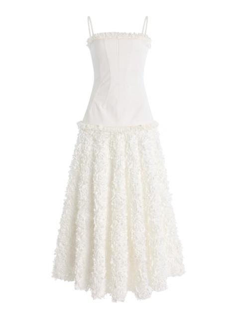 ALEXIS Maitland Appliquéd Cotton Maxi Dress white