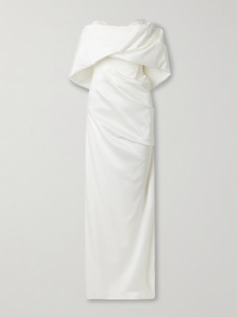Vivienne Westwood Sybyl Off-the-shoulder Draped Satin Gown