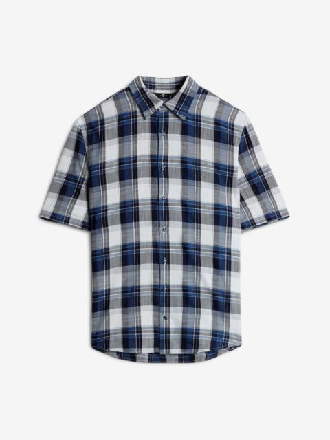 7 For All Mankind Short Sleeve Button Up Shirt in Indigo Check
