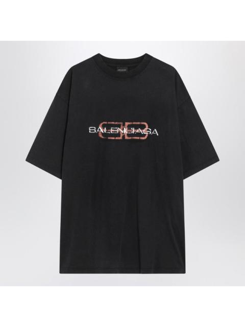 BALENCIAGA Balenciaga Faded Black Bb Icon Stencil Medium Fit T-Shirt Men