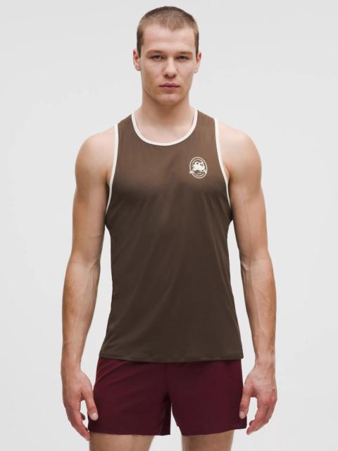 lululemon Fast and Free Perforated Stripe Tank *Run Crew 1998