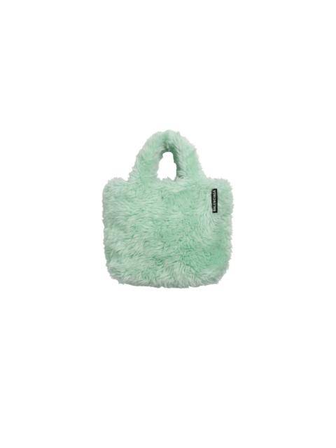 BALENCIAGA Balenciaga Long Hair Fake Fur Tote XS Mint Green - Brand New