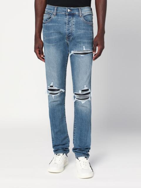 Blue skinny jeans with rips