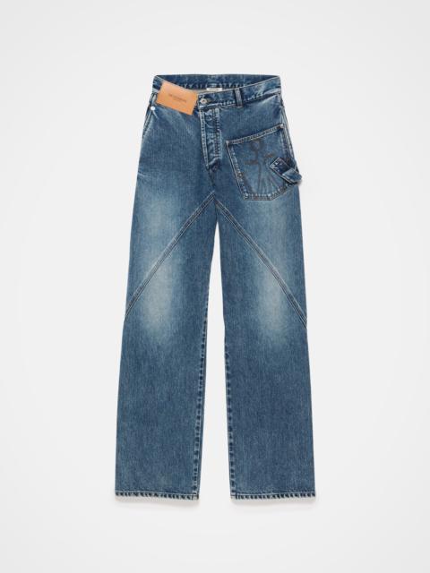 JW Anderson TWISTED WORKWEAR JEANS IN MID BLUE