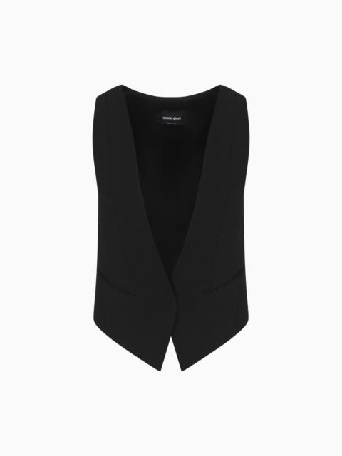 GIORGIO ARMANI GLITTER JACQUARD SILK-CADY SINGLE-BREASTED JACKET