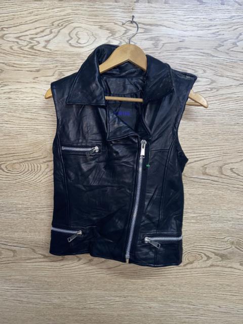 Other Designers Leather Jacket - Drawing Sleeveless Double Collar Sheepskin Jacket