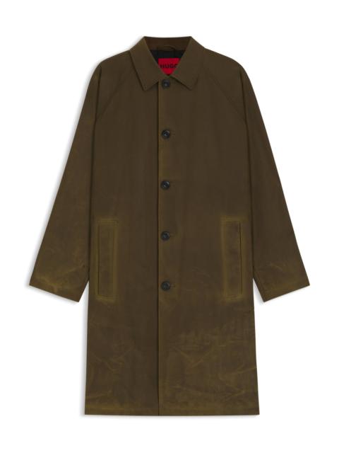 HUGO REGULAR-FIT COAT IN WAXED COTTON
