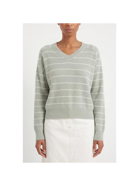 Brunello Cucinelli Brunello Cucinelli Light Green Striped Sweater