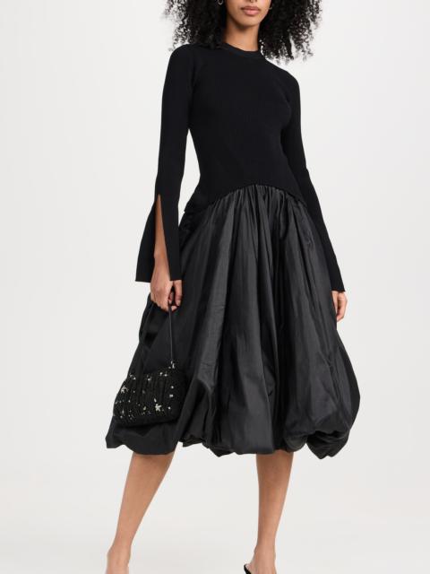 SIMKHAI Kenlie Mock Neck Midi Dress