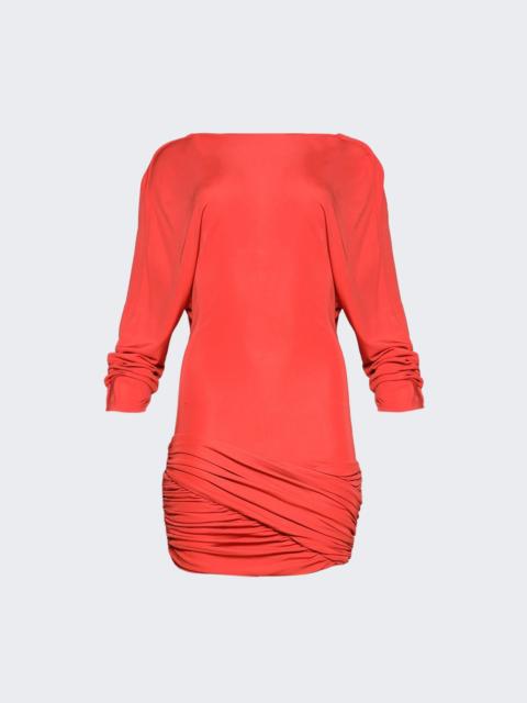 CHRISTOPHER ESBER Luna Draped Jersey Mini Dress Tangerine